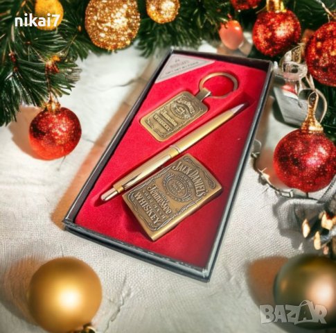 Мжки подаръчен комплект Jack Daniel's 3в1 метални/релефни