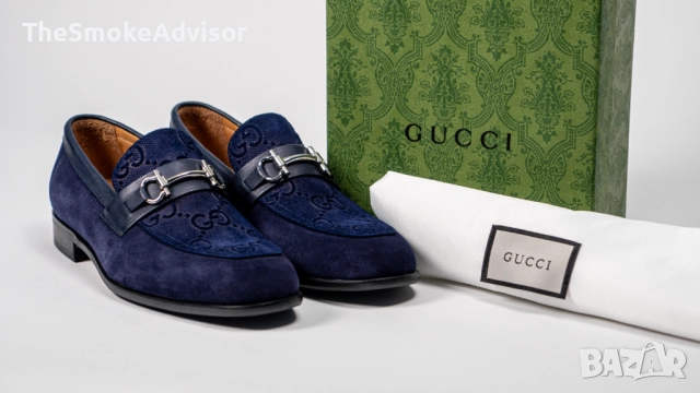 Мъжки обувки Gucci Jordy Guccissima от велур