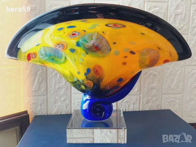 Кристална фруктиера.Original murano glass, снимка 1 - Антикварни и старинни предмети - 49044648