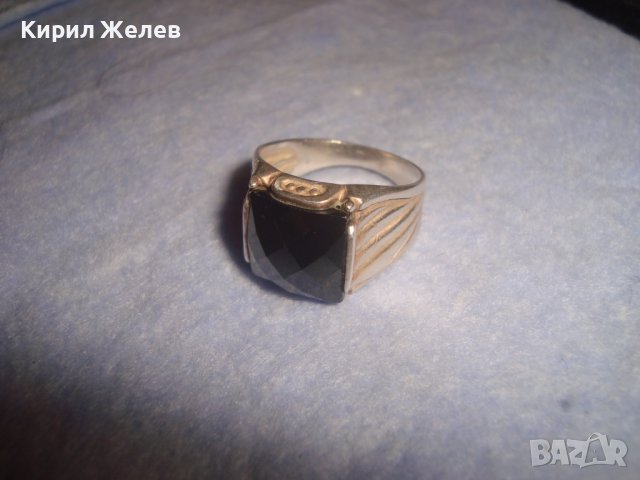 СТИЛЕН СКЪПОЦЕНЕН СРЕБЪРЕН АРТ ПРЪСТЕН СРЕБРО 925 с ГОЛЯМ ЮВЕЛИРНО ФАСЕТИРАН ЧЕРЕН ОНИКС 28724, снимка 4 - Пръстени - 37252487