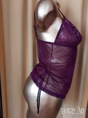 Mirale 42 44 к_т Корсет бордо от тюл ,дантела , снимка 5 - Бельо - 28845238