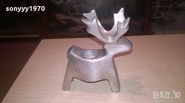алуминиево еленче свещник-13х11х5см-внос швеция, снимка 5 - Колекции - 27651655