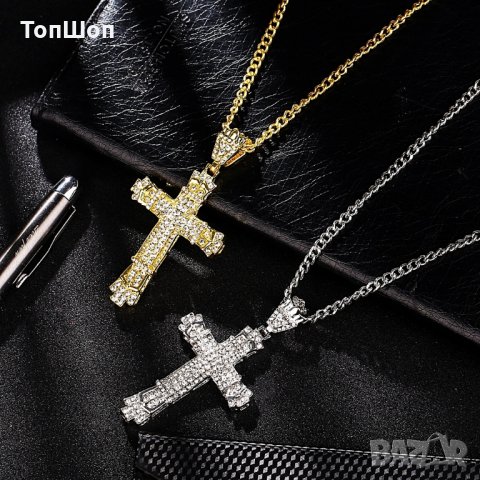 Хип - Хоп кръст / Hip Hop Cross - Бижу, снимка 2 - Колиета, медальони, синджири - 27061076