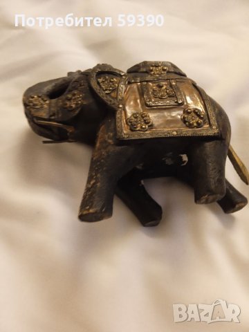 Медна чиния и дървено слонче , снимка 8 - Статуетки - 40569996