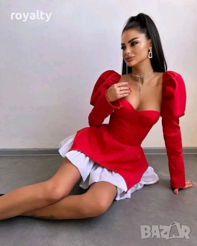 Елегантна Червена Дамска Рокля 