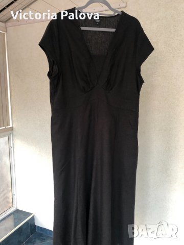 Черна рокля BEXLEYS WOMAN лен и вискоза, снимка 2 - Рокли - 32216359