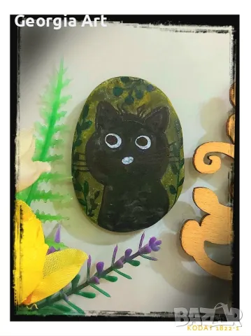 Магнитче 🐈‍⬛ Черно коте 🐈‍⬛, снимка 2 - Декорация за дома - 48646949