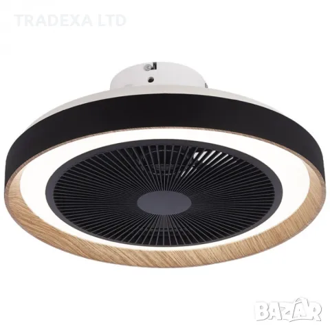 LED Вентилатор MARSHALL с дистанционно и APP, 44W LED+14W Мотор, Черен, Ф49 Lightex