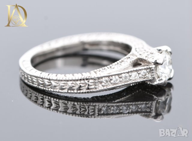 Винтидж Златен Пръстен с 0.78кт Естествени Диаманти, снимка 8 - Пръстени - 43038882