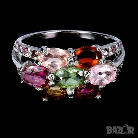 925 сребърен пръстен с турмалин подходящ за подарък, снимка 1