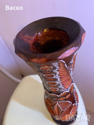 Дърворезба ваза, снимка 3 - Вази - 38342831