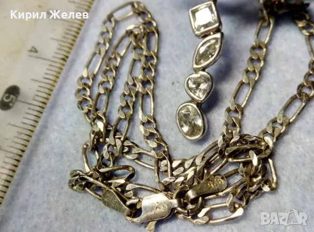 СКЪПОЦЕНЕН СРЕБЪРЕН КРЪСТ със СРЕБЪРНА ВЕРИЖКА РОДИРАНО СРЕБРО 925 C-Z с ЛАБОРАТОРЕН МОЙСАНИТ 41842, снимка 4 - Колиета, медальони, синджири - 49328506