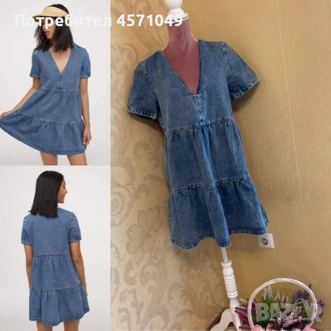 Дънкова рокля H&M , снимка 3 - Рокли - 51439173