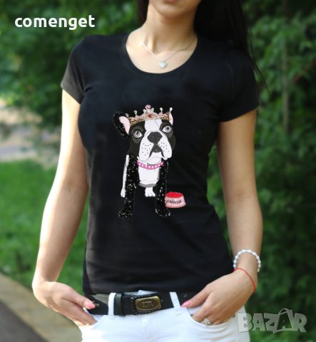 NEW! Дамски тениски DOGGY принт! Поръчай С Твоя идея!, снимка 2 - Тениски - 28387081