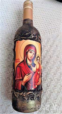 Авторски бутилки с икона или Дървото на живота, снимка 7 - Икони - 38470161