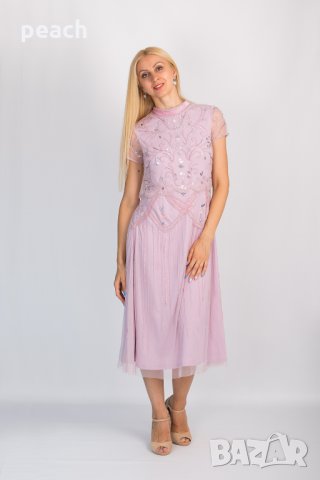 Розова рокля с пайети , снимка 3 - Рокли - 33659713