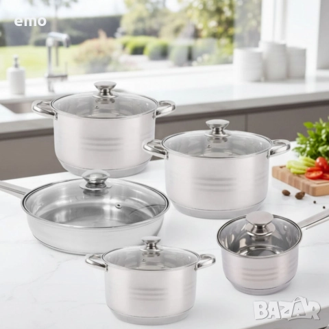 Комплект съдове, снимка 4 - Съдове за готвене - 52656369