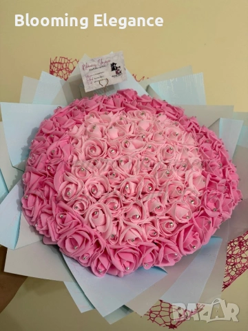 Букет от 101 рози с камъчета