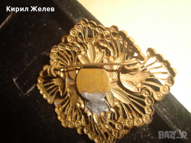 СТАРИННА БРОНЗОВА СКЪПОЦЕННА БРОШКА с МУРАНО СКЪПОЦЕННО ВЕНЕЦИАНСКО СТЪКЛО АРТ ДЕКО 22323, снимка 7 - Антикварни и старинни предмети - 33135753