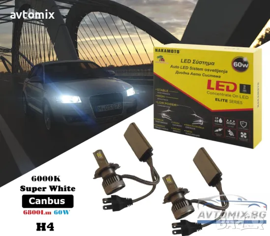 Nakamoto H4 Диодна LED система CANBUS - 12-24V, 60W