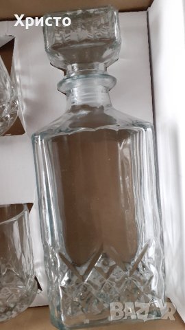 луксозен комплект за уиски и напитки 4 чаши и гарафа стъкло, снимка 5 - Чаши - 43440764