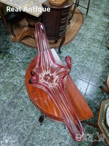 Уникална огромна италианска кристална купа фруктиера жардиера Мурано , снимка 5 - Декорация за дома - 53465567