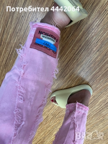 Бебешко розово дънки на Джофра, снимка 5 - Дънки - 51880452