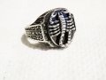 мъжки сребърен пръстен, старинен, красив със скорпион и много инкрустирани камъни марказити , снимка 1 - Пръстени - 32467396