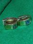 СКЪПОЦЕННИ ПОЗЛАТЕНИ СРЕБЪРНИ САПФИРЕНИ ОБЕЦИ СРЕБРО 925 с ПЕЧАТ STERLING с ФАСЕТИРАНИ САПФИРИ 25756, снимка 2