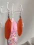 Оранжеви обеци с пера , снимка 2
