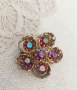 🌸🪷🌸 Брошка   обеци стъкло Яблонекс  Чехословакия, снимка 7