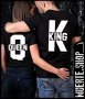 Комплект за двойки KING K AND QUEEN Q с щампа, снимка 1 - Тениски - 44017111