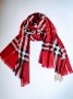 Червен кашмирен шал Burberry подарък за жена, снимка 1 - Шалове - 35140065