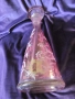 Красива гарафа , розово стъкло , ръчно рисувана, снимка 4