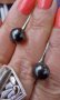 Сребърни обеци с естествени черни перли проба s925, снимка 7