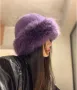Дамска пухкава шапка в лилав цвят, снимка 1