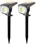 Нови 2 броя Слънчеви LED Светлини Лампи за Двор Ограда 18 Диода, IP67, снимка 1 - Други стоки за дома - 43522802