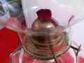Рядка Голяма Стара Стъклена Газена Лампа, снимка 5