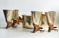 Античен сет чаши с еленска глава и купа от Бронз-Месинг за Хижари или Ловци, снимка 14