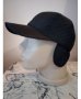 Черна шушлякова шапка с козирка и ушички