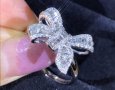 Луксозен пръстен "Панделка" сапфири и диаманти 💥, снимка 1 - Пръстени - 32863173