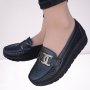  Дамски черни мокасини Ezel Shoes на платформа, снимка 1 - Дамски ежедневни обувки - 39200925