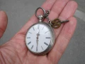 СТАР СРЕБЪРЕН ДЖОБЕН ЧАСОВНИК С КЛЮЧЕ, снимка 5