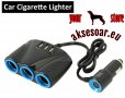 Тройник разклонител адаптер за запалка на автомобил 12V-24V USB зарядно за телефон в кола навигация , снимка 5