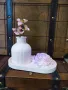 Комплект ваза с цветя и свещ цветя, снимка 1