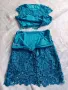 Нов ефектен сет от едра дантела тюркоаз, снимка 11