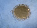 СТАР ПОЗЛАТЕН РЕТРО АРТ ДЕКО ПЕНДАНТ МЕДАЛЬОН с ШЛИФОВАН КАРНЕОЛ 29463, снимка 5