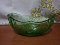 Ретро стъклена купа фруктиера зелено стъкло , снимка 6