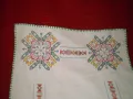 Винтидж ръчно бродирана покривка за маса с кръстат бод, ръчно изработена покривка за маса, снимка 5