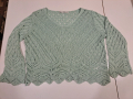 „Ментово утро“ – ажурен пуловер, XS, снимка 1
